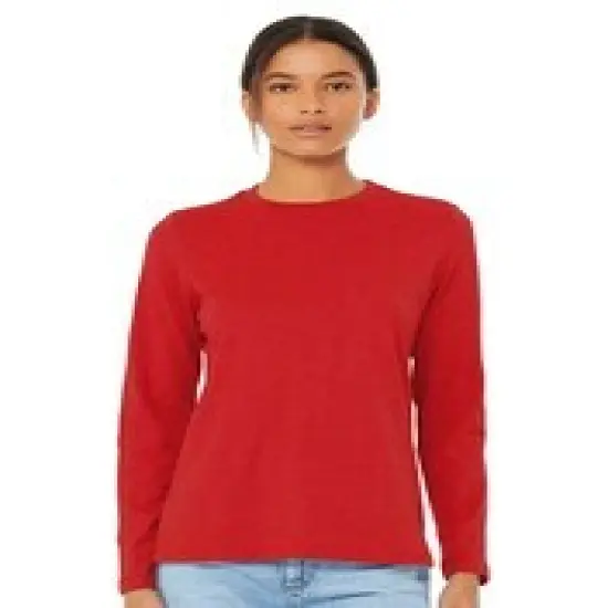 BELLA + CANVAS&reg; Women&rsquo;s Jersey Crewneck Long Sleeve Tee Deep heather {6}