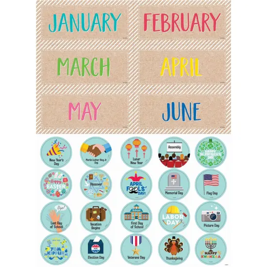 Krafty Pop Calendar Set Bulletin Board Set, 87 Pieces {5}
