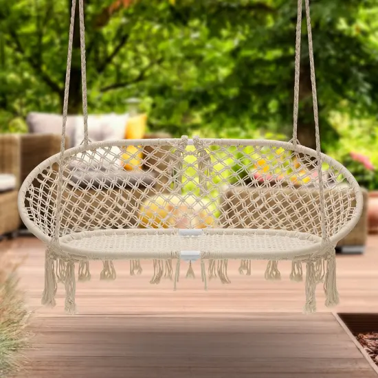 Sorbus Double Hammock Chair Macram&Atilde;&copy; Swing, 300 Pound Capacity, Perfect for Indoor/Outdoor Home, Patio, Deck, Yard, Garden {4}