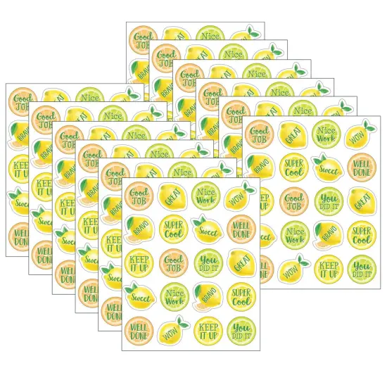 Lemon Zest Stickers, 120 Per Pack, 12 Packs {1}