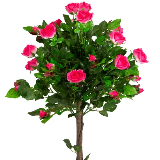 Northlight 47" Potted Green and Pink Artificial Rose Tree {5}