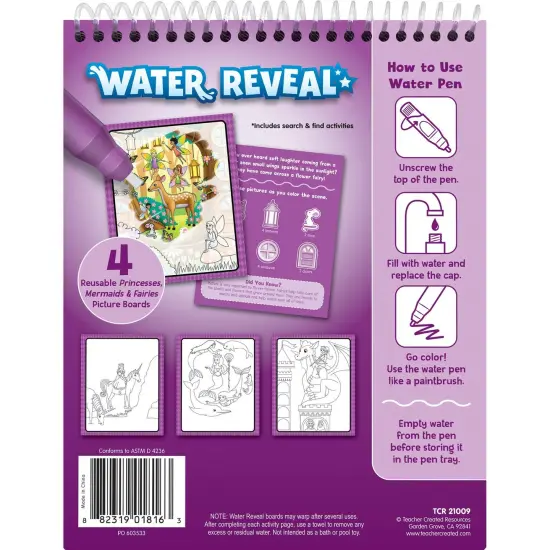 Princesses, Mermaids & Fairies Water Reveal Book, 6 Sets {4}