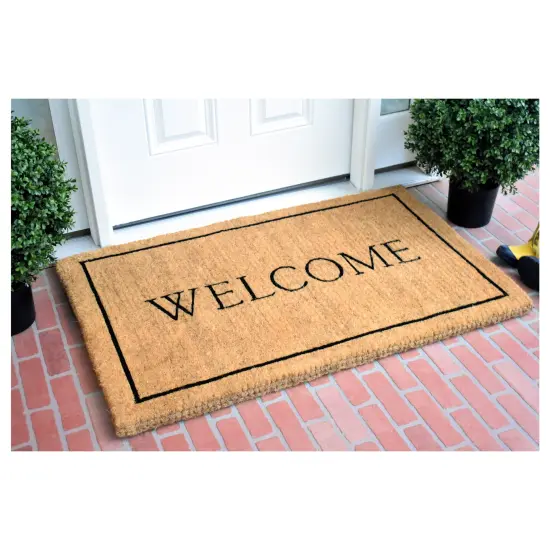 Welcome Border 100% Coir Doormat {4}