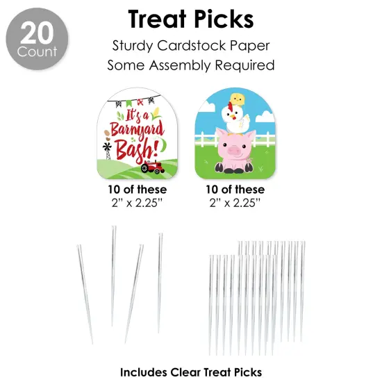 Big Dot of Happiness Farm Animals - Barnyard Baby Shower or Birthday Party Favors and Cupcake Kit - Fabulous Favor Party Pack - 100 Pieces {7}