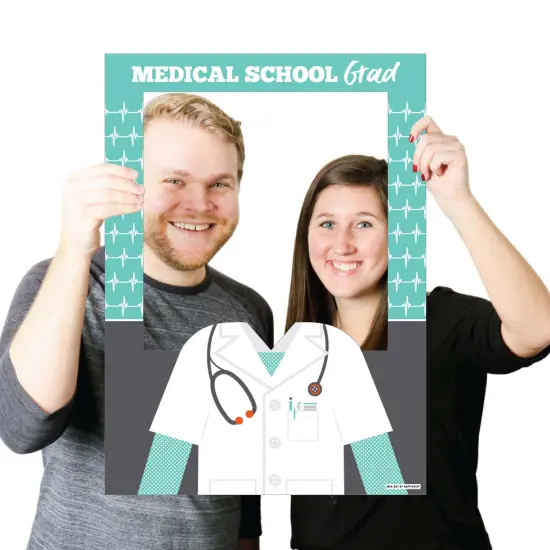 Big Dot of Happiness Medical School Grad - Doctor Graduation Party Selfie Photo Booth Picture Frame and Props - Printed on Sturdy Material {4}