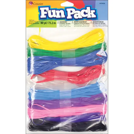 CousinDIY Fun Pack Plastic Craft Lace 80yd-Assorted Colors {1}