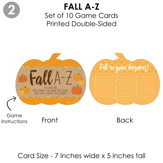 Big Dot of Happiness Pumpkin Patch - 4 Fall, Halloween or Thanksgiving Party Games - 10 Cards Each - Gamerific Bundle {7}