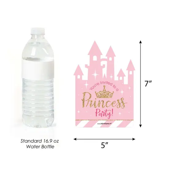 Big Dot of Happiness Little Princess Crown - Shaped Fill-in Invitations - Baby Shower or Birthday Party Invitation Cards with Envelopes - Set of 12 {6}