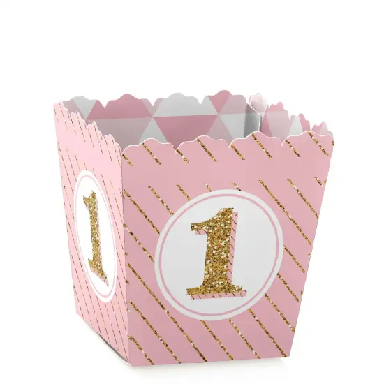 Big Dot of Happiness 1st Birthday Girl - Fun to be One - Party Mini Favor Boxes - First Birthday Party Treat Candy Boxes - Set of 12 {1}