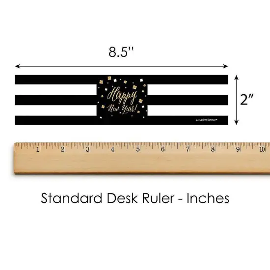 Big Dot of Happiness New Year's Eve - Gold - New Years Eve Party Water Bottle Sticker Labels - Set of 20 {6}