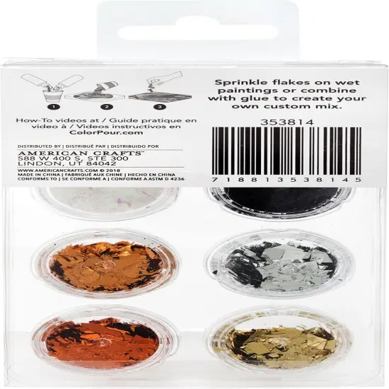 American Crafts Color Pour Foil Flakes .1oz-Metallic, 6/Pkg {3}