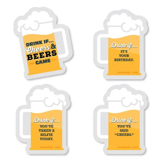 Big Dot of Happiness Drink If Game - Cheers and Beers Happy Birthday - Birthday Party Game - 24 Count {1}