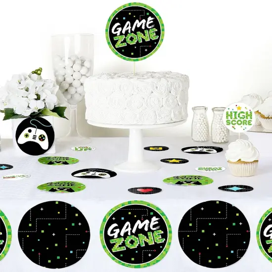 Big Dot of Happiness Game Zone - Pixel Video Game Party or Birthday Party Giant Circle Confetti - Party Decorations - Large Confetti 27 Count {6}