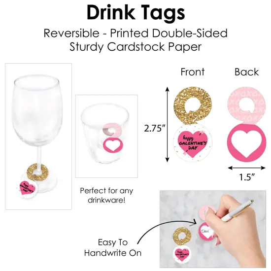 Big Dot of Happiness Be My Galentine - Galentine's & Valentine's Day Party Paper Charger and Table Decorations - Chargerific Kit - Place Setting for 8 {7}