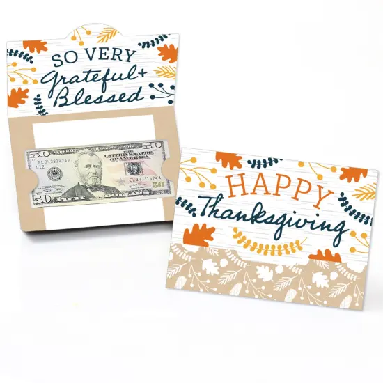 Big Dot of Happiness Happy Thanksgiving - Fall Harvest Party Money And Gift Card Holders - Set of 8 {1}
