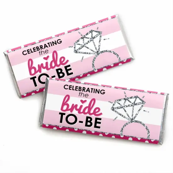 Big Dot of Happiness Bride-to-Be - Candy Bar Wrappers Bridal Shower & Classy Bachelorette Party Favors - Set of 24 {1}