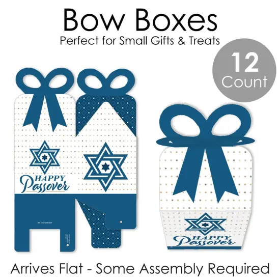 Big Dot of Happiness Happy Passover - Square Favor Gift Boxes - Pesach Party Bow Boxes - Set of 12 {7}
