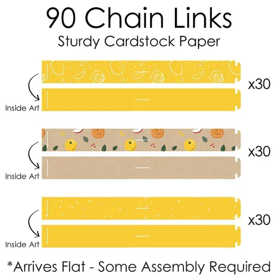 Big Dot of Happiness Sukkot - 90 Chain Links and 30 Paper Tassels Decoration Kit - Sukkah Paper Chains Garland - 21 feet {7}