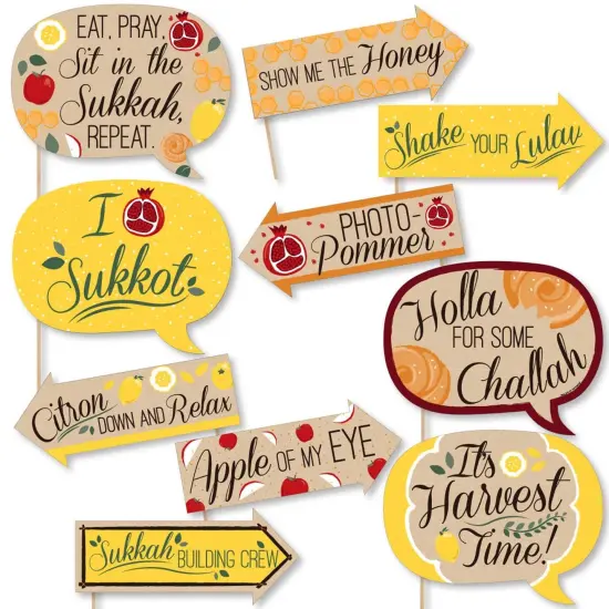 Big Dot of Happiness Funny Sukkot - Sukkah Photo Booth Props Kit - 10 Piece {1}