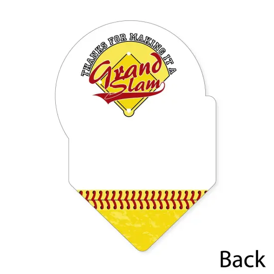 Big Dot of Happiness Grand Slam - Fastpitch Softball - Shaped Thank You Cards - Birthday or Baby Shower Thank You Note Cards & Envelopes - Set of 12 {6}