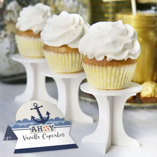Big Dot of Happiness Ahoy - Nautical - Baby Shower or Birthday Party Tent Buffet Card - Table Setting Name Place Cards - Set of 24 {6}