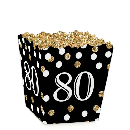 Big Dot of Happiness Adult 80th Birthday - Gold - Party Mini Favor Boxes - Birthday Party Treat Candy Boxes - Set of 12 {1}