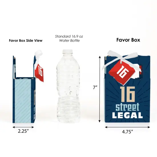 Big Dot of Happiness Boy 16th Birthday - Sweet Sixteen Birthday Party Favor Boxes - Set of 12 {3}