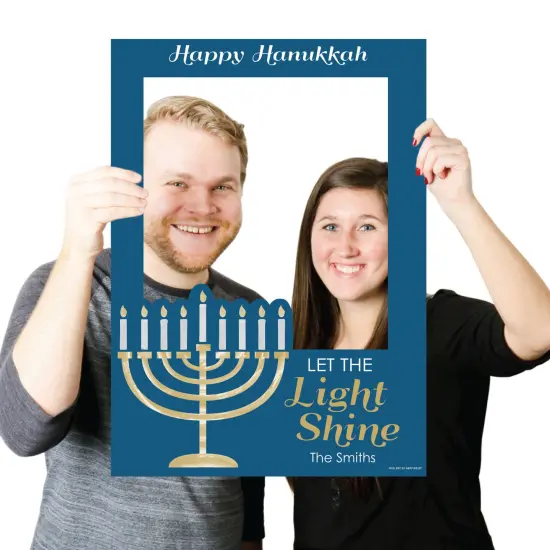 Big Dot of Happiness Happy Hanukkah - Chanukah Party Selfie Photo Booth Picture Frame and Props - Printed on Sturdy Material {4}