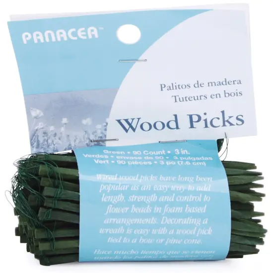 Panacea Wood Picks 3" 90/Pkg-Green {1}