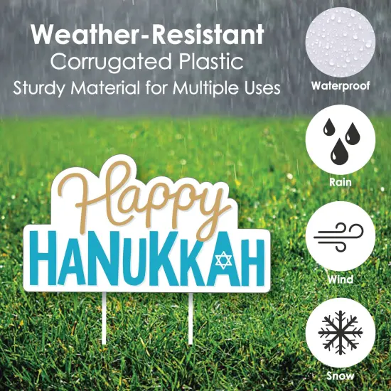 Big Dot of Happiness Hanukkah Bear - Yard Sign and Outdoor Lawn Decorations - Holiday Sweater Party Yard Signs - Set of 8 {4}