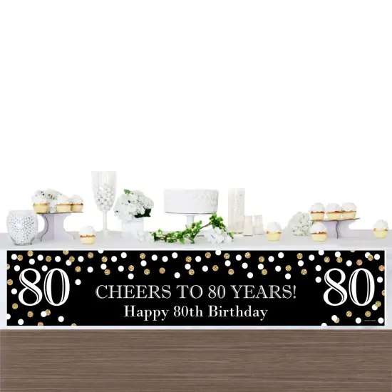 Big Dot of Happiness Adult 80th Birthday - Gold - Happy Birthday Decorations Party Banner {4}