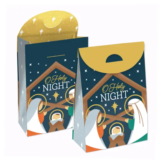 Big Dot of Happiness Holy Nativity - Manger Scene Religious Christmas Gift Favor Bags - Party Goodie Boxes - Set of 12 {1}