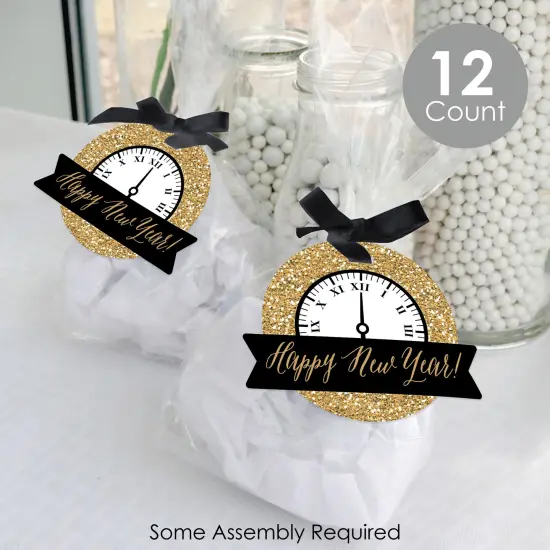 Big Dot of Happiness New Year&rsquo;s Eve - Gold - New Years Eve Party Clear Goodie Favor Bags - Treat Bags With Tags - Set of 12 {3}