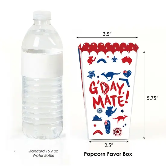 Big Dot of Happiness Australia Day - G'Day Mate Aussie Party Favor Popcorn Treat Boxes - Set of 12 {3}