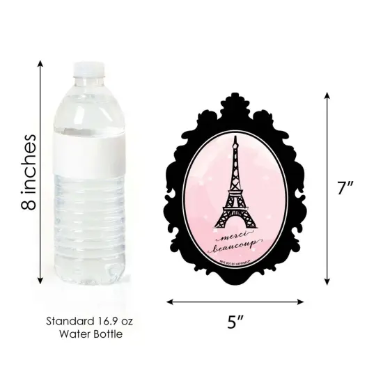 Big Dot of Happiness Paris, Ooh La La - Shaped Thank You Cards - Paris Themed Baby Shower or Birthday Party Thank You Cards with Envelopes - Set of 12 {7}