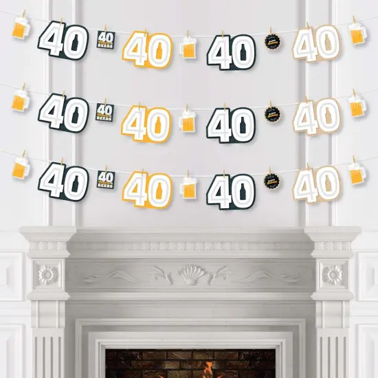 Big Dot of Happiness Cheers and Beers to 40 Years - 40th Birthday Party DIY Decorations - Clothespin Garland Banner - 44 Pieces {4}
