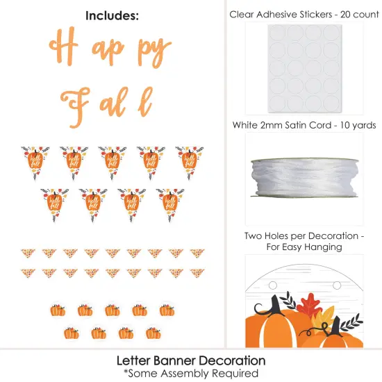 Big Dot of Happiness Fall Pumpkin - Halloween or Thanksgiving Party Letter Banner Decoration - 36 Banner Cutouts and Happy Fall Banner Letters {6}