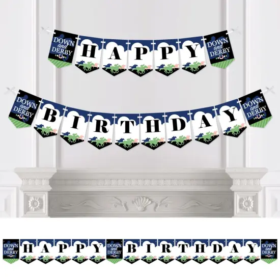 Big Dot of Happiness Kentucky Horse Derby - Birthday Party Bunting Banner - Birthday Party Decorations - Happy Birthday {1}