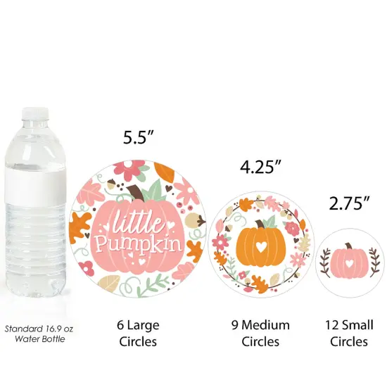 Big Dot of Happiness Girl Little Pumpkin - Fall Birthday Party or Baby Shower Giant Circle Confetti - Party Decorations - Large Confetti 27 Count {4}