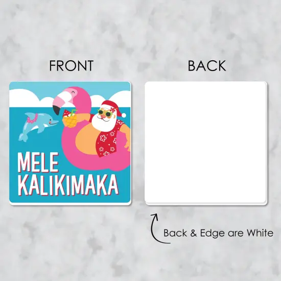 Big Dot of Happiness Tropical Christmas - Funny Beach Santa Holiday Party Decorations - Drink Coasters - Set of 6 {7}