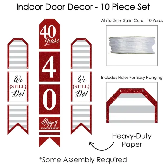 Big Dot of Happiness We Still Do - 40th Wedding Anniversary - Hanging Vertical Paper Door Banners - Party Wall Decoration Kit - Indoor Door Decor {6}