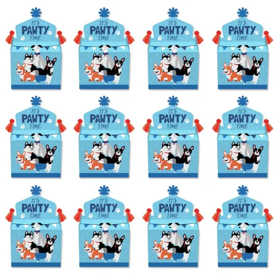 Big Dot of Happiness Pawty Like a Puppy - Treat Box Party Favors - Dog Baby Shower or Birthday Party Goodie Gable Boxes - Set of 12 {6}