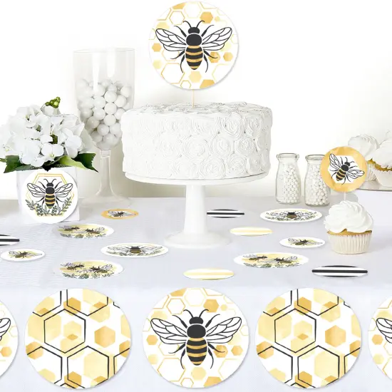 Big Dot of Happiness Little Bumblebee - Bee Baby Shower or Birthday Party Giant Circle Confetti - Party Decorations - Large Confetti 27 Count {6}