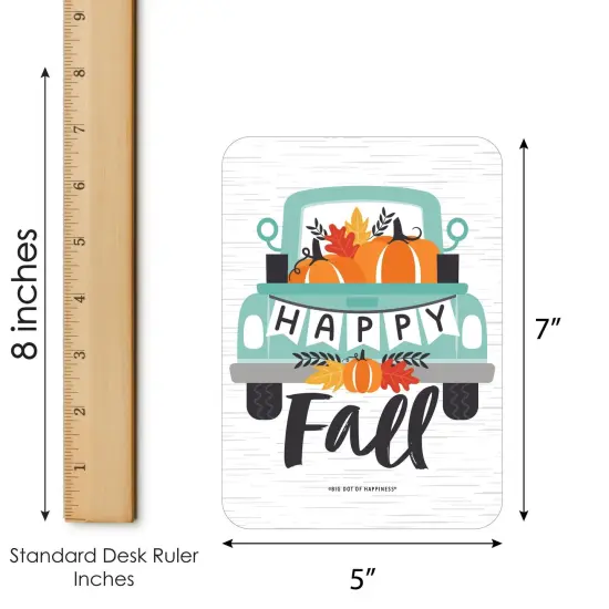 Big Dot of Happiness Happy Fall Truck - Bingo Cards and Markers - Harvest Pumpkin Party Shaped Bingo Game - Set of 18 {6}