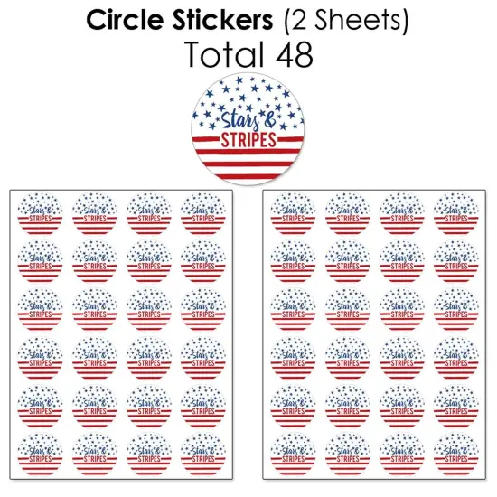 Big Dot of Happiness Stars & Stripes - Memorial Day, 4th of July and Labor Day USA Patriotic Party Candy Favor Sticker Kit - 304 Pieces {7}