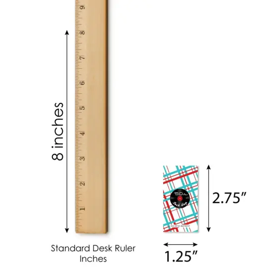 Big Dot of Happiness 50's Sock Hop - Mini Candy Bar Wrapper Stickers - 1950s Rock N Roll Party Small Favors - 40 Count {6}