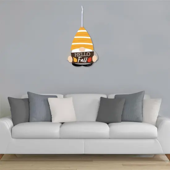 Big Dot of Happiness Fall Gnomes - Hanging Porch Autumn Harvest Party Outdoor Decorations - Front Door Decor - 1 Piece Sign {4}