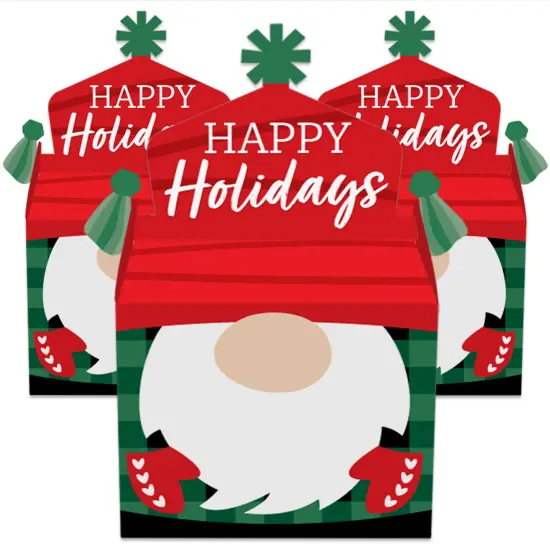 Big Dot of Happiness Red and Green Holiday Gnomes - Treat Box Party Favors - Christmas Party Goodie Gable Boxes - Set of 12 {3}