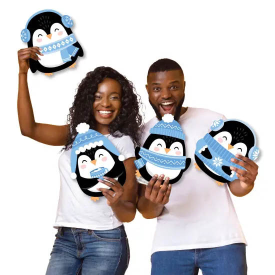 Big Dot of Happiness Winter Penguins - Yard Sign and Outdoor Lawn Decorations - Holiday and Christmas Party Yard Signs - Set of 8 {7}