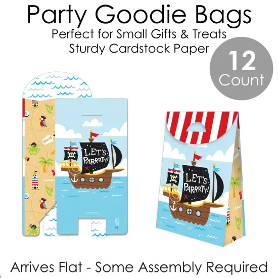 Big Dot of Happiness Pirate Ship Adventures - Skull Birthday Gift Favor Bags - Party Goodie Boxes - Set of 12 {7}